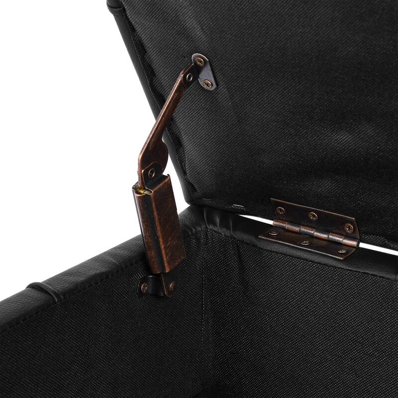 Anti-scratch Leather Storage Ottoman with Golden Stainless Steel Legs