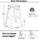 preview thumbnail 12 of 22, Bar Stools Set of 4 Stackable Metal Bar Stools Industrial Counter Height Stools Backless Barstools with Wooden Seats