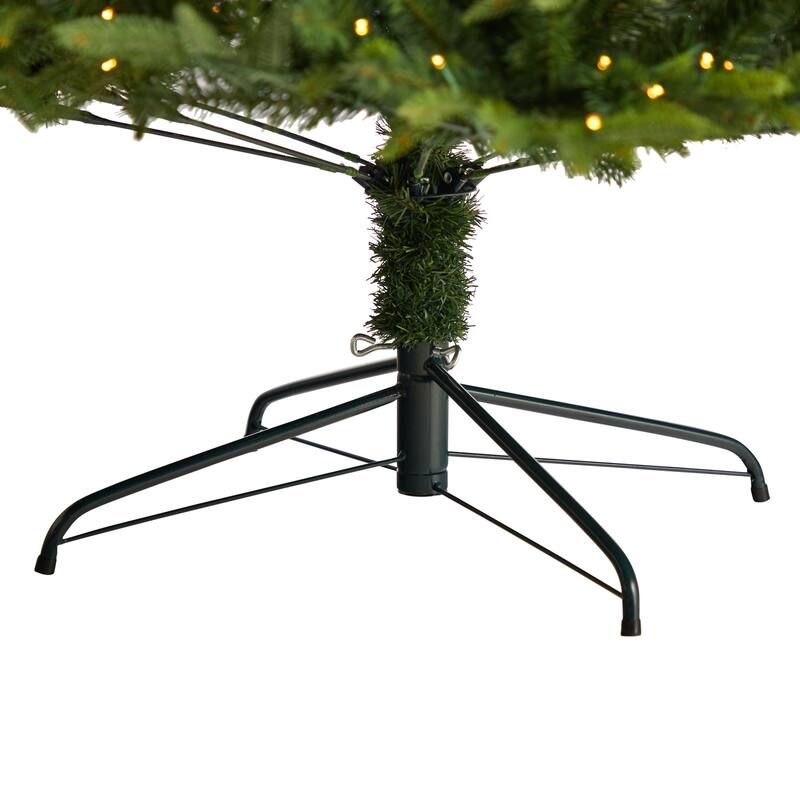 8ft. Fir Look Artificial Christmas Tree with 700 Multi LED Lights & 3560 Branches - Grand Festive Holiday X-Mas Glow