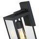 preview thumbnail 4 of 10, 14.8"H Outdoor Black Modern Exterior Wall Lantern Sconce Light with Clear Glass Panels