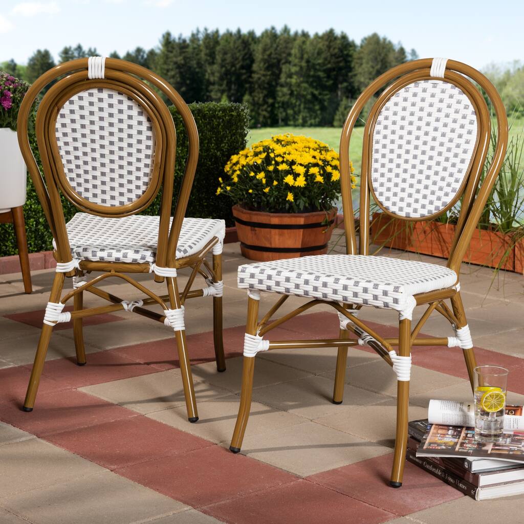 Indoor and Outdoor Stackable Dining Chair 2-Piece Set by Baxton Studio