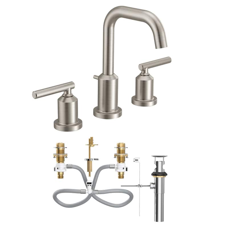 Moen TV6142 Gibson 1.2 GPM Widespread Bathroom Faucet with Rough-in - Brushed Nickel