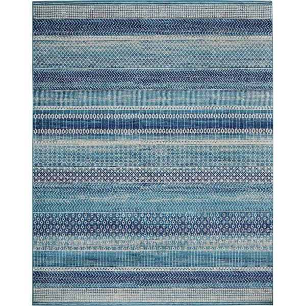 Nourison Passion Indigo Blue Beach Striped Area Rug On Sale Overstock 30873402