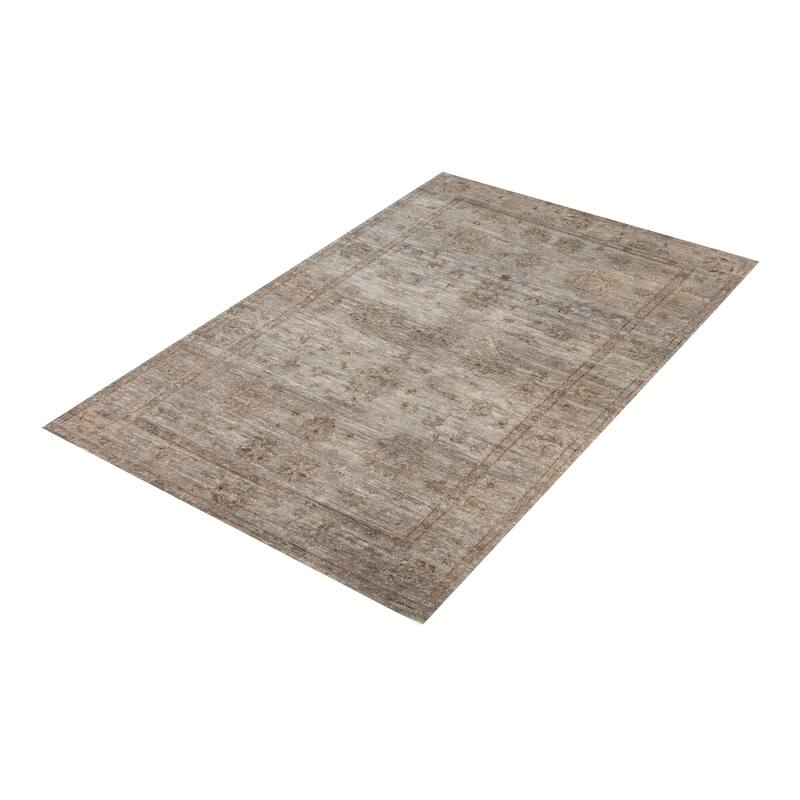 ECARPETGALLERY Hand-knotted Vibrance Grey Wool Rug - 4'3 x 6'6