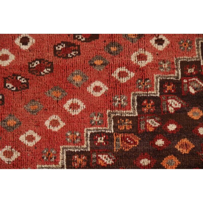 Tribal Orange Shiraz Persian Vintage Rug Handmade Wool Carpet - 4'11"x 7'9"