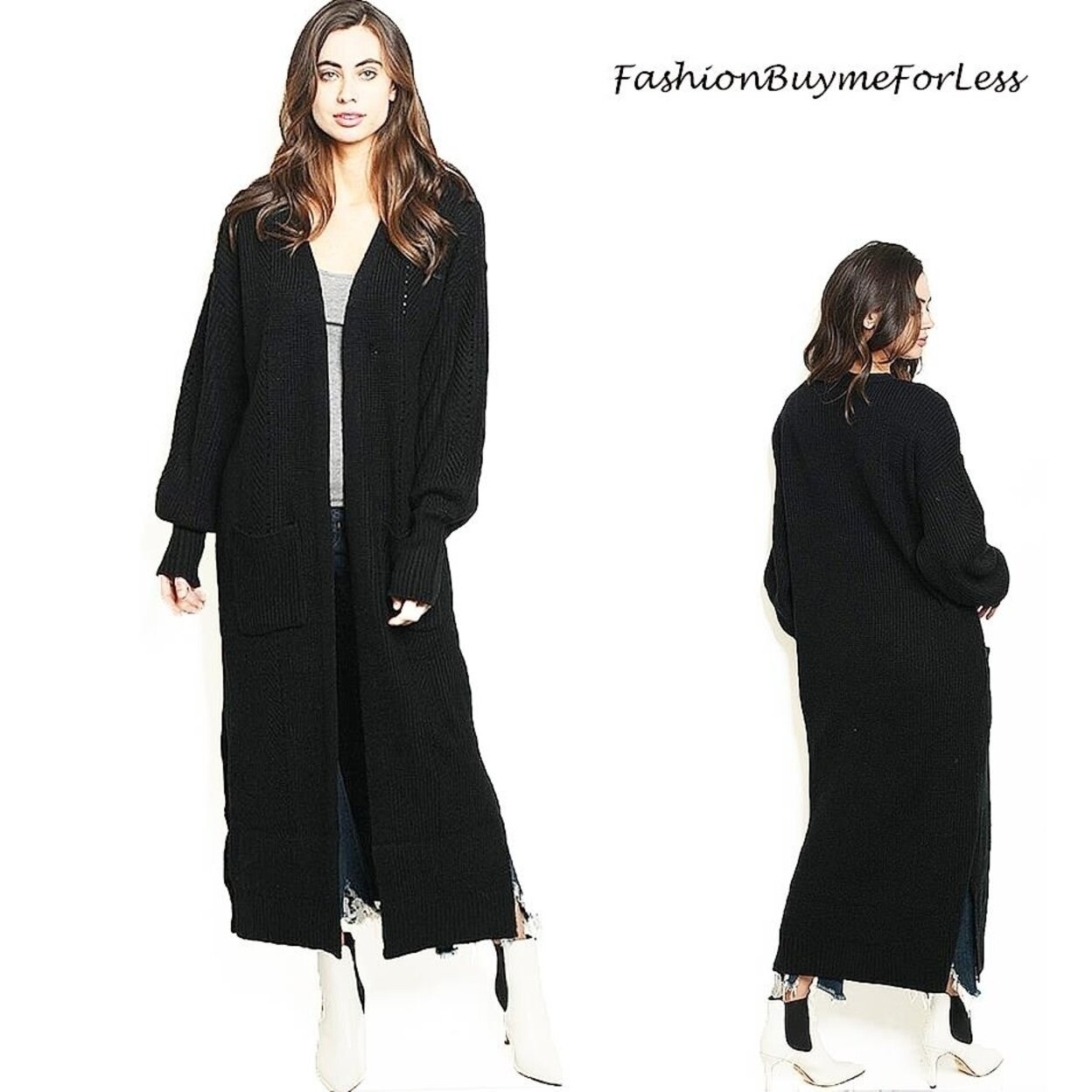 maxi ribbed cardigan