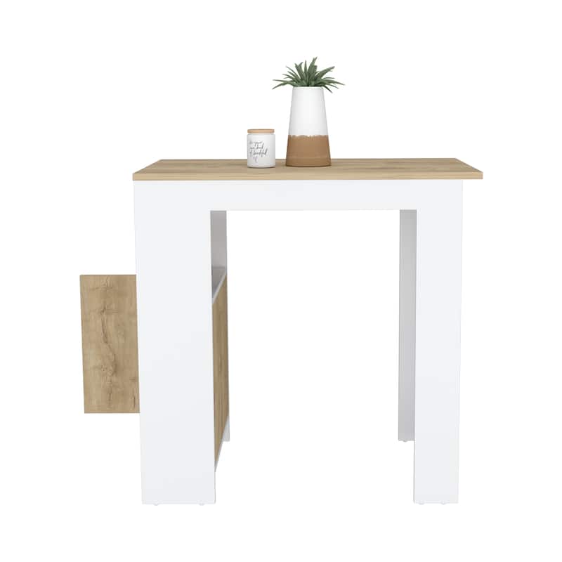Stirling Kitchen Island with 1-Door Cabinet Push to open System and Side Shelves