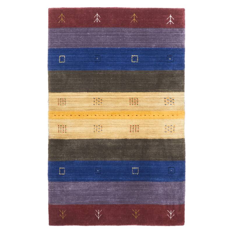 ECARPETGALLERY Hand Loomed Kashkuli Gabbeh Multi Color Wool Rug - 3'0 x 4'9