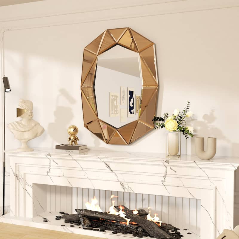Wall Accent Mirror with Beveled Diamond Edge - 28" x 39"x 1"