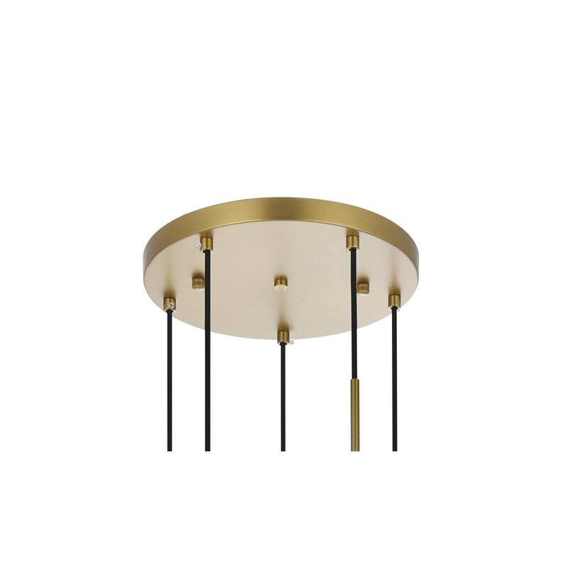 Mid-century Modern Clear Glass 5-light Pendant