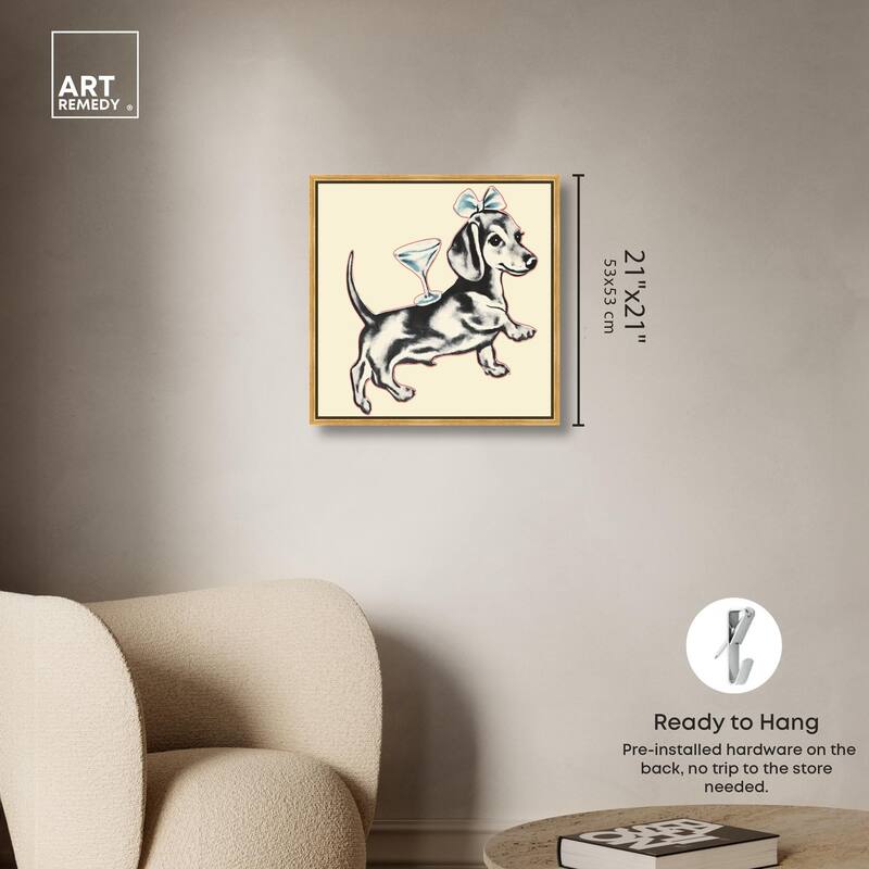 Martini Pup II Canvas by Art Remedy