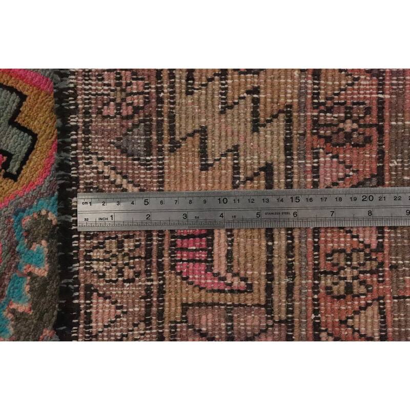 Hand Knotted Oriental 100% Wool Carpet Traditional Tribal Greys & Charcoal Ardebil Runner Rug - 9' 10'' X 3' 4''