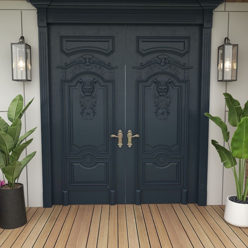 2 Pack 1-Light Outdoor Matte Black Wall Sconce