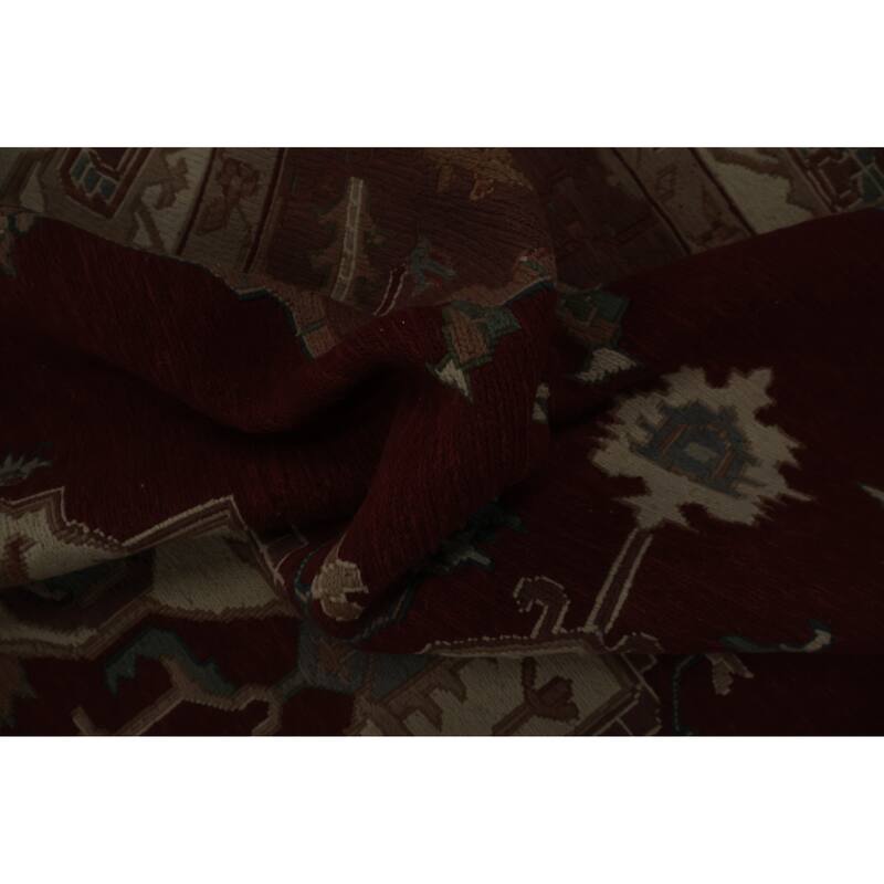 Hand Knotted Oriental 100% Wool Carpet Traditional Medallion Oranges & Rust Sumak Area Rug - 8' 9'' X 5' 11''