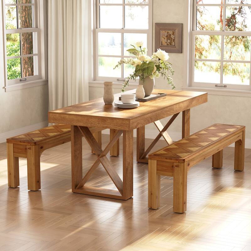 Solid Wood Dining Bench, Kitchen Table Bench, Hallway Living Room Accent Seat Entryway Bench