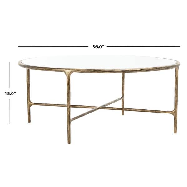 dimension image slide 2 of 5, SAFAVIEH Couture Jessa Round Metal Coffee Table - 36"W x 36"D x 15"H