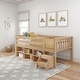 preview thumbnail 15 of 20, Max and Lily Twin Solid Wood Soren Ultra Low Loft Bed with Bookcase Blonde