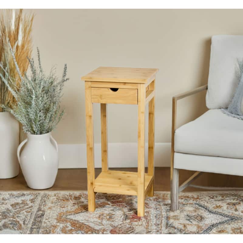 2 Tier Solid Bamboo Plant Stand