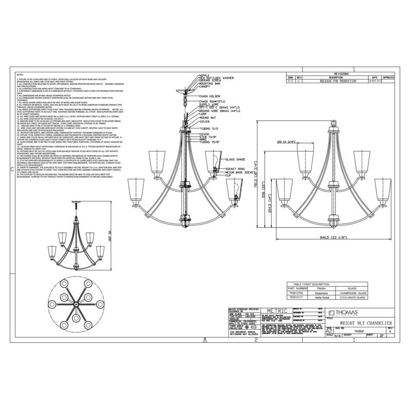 Wright 9-Light Chandelier in Espresso