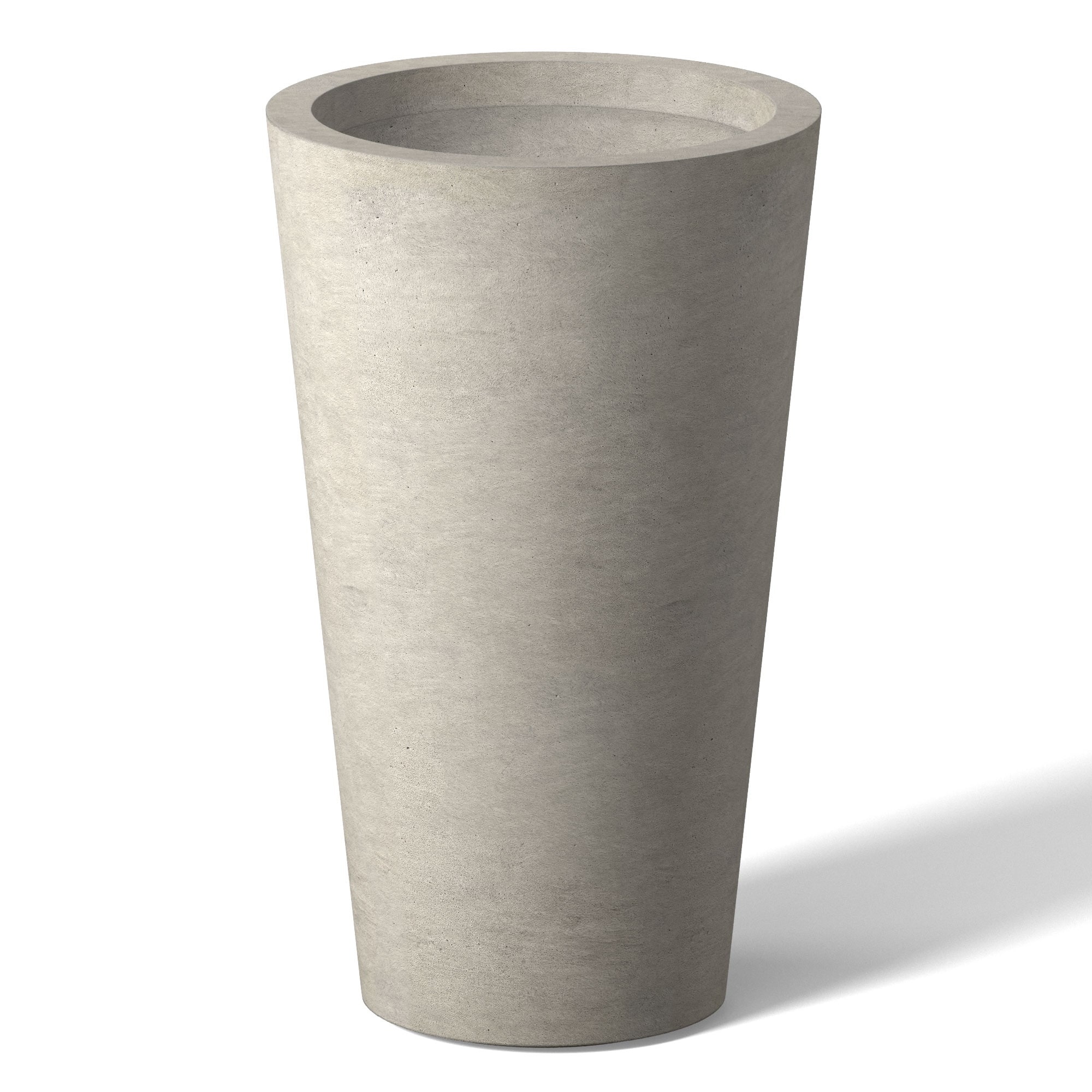 Tall Concrete Round Plant Pots / Large Indoor and Outdoor flower Planters with drainage holes