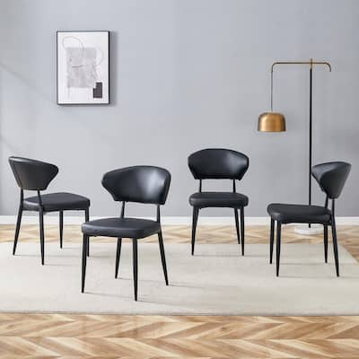 Dining Room Set of 4 Dining Chair with A Curved Backrest Kitchen Chair Side Chair Armless Chair
