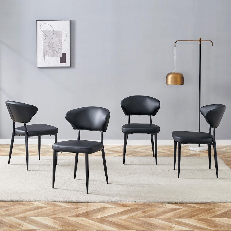 Roomfitters Ergonomic Dining Chairs with Curved Backrest, Minimalist Design Set of 4 for Dining Room or Office