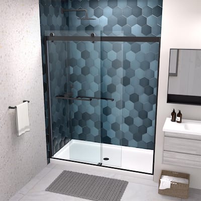 Bypass Sliding Shower Door with 5/16" Tempered Glass