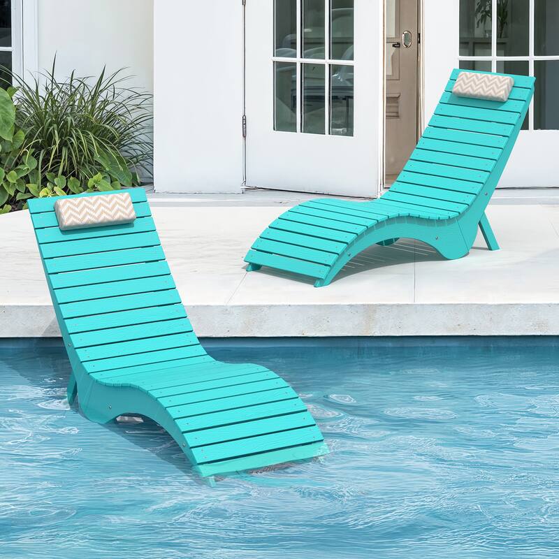 Water-Resistance Pool Lounger for Deck, Pool, or Courtyard - Blue