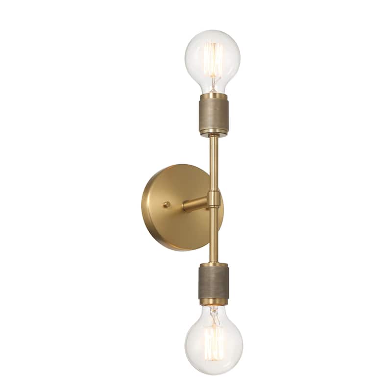 Maxim Metal Exposed 2-Bulb Wall Sconce - 6.4"L x 5.0"W x 19.0"H