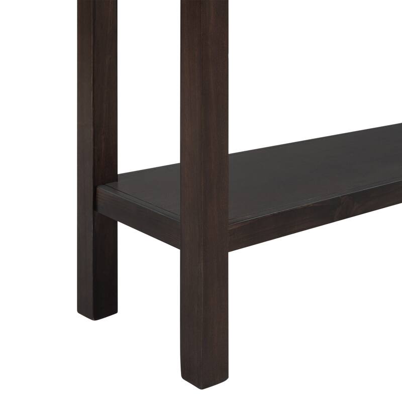 60" Long Sofa Table with two Different Size Drawers