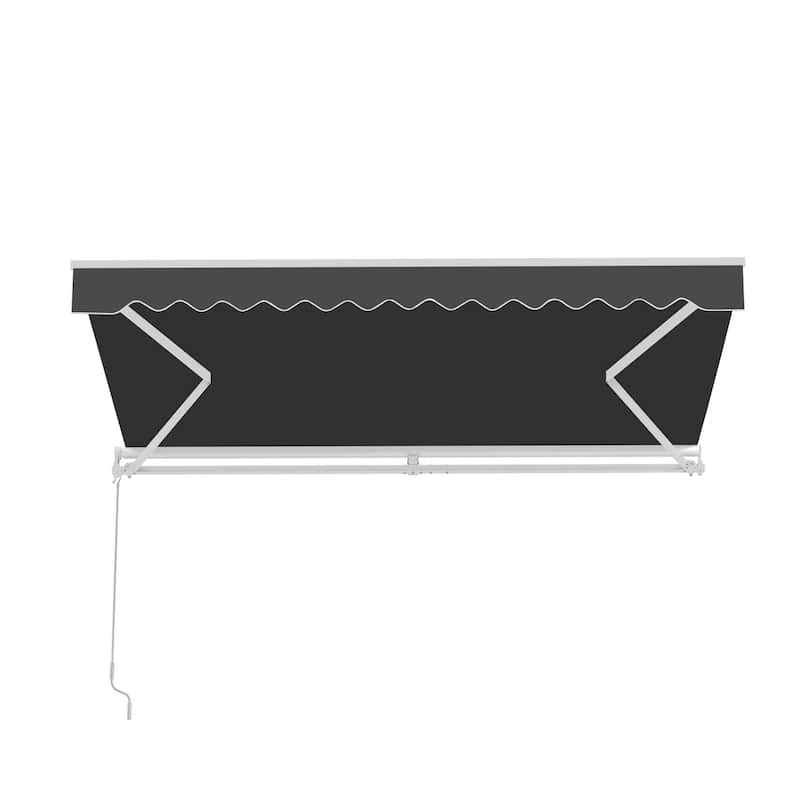 ALEKO Caribbean Motorized Patio Awning - White Frame - Onyx Black - 12 x 10 Feet