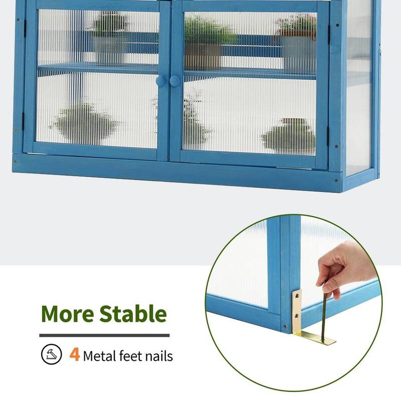 MCombo 2-Tier Cold Frame Greenhouse, Solid Wood 0160
