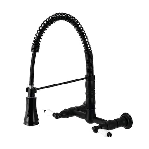Heritage Two-Handle Wall-Mount Pull-Down Sprayer Kitchen Faucet