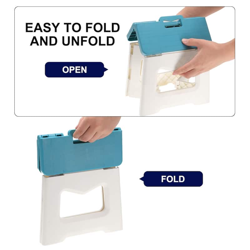 9" Folding Step Stool for Adults 220 lbs Capacity Black - 10.2 x 7.5 x 9.4inch