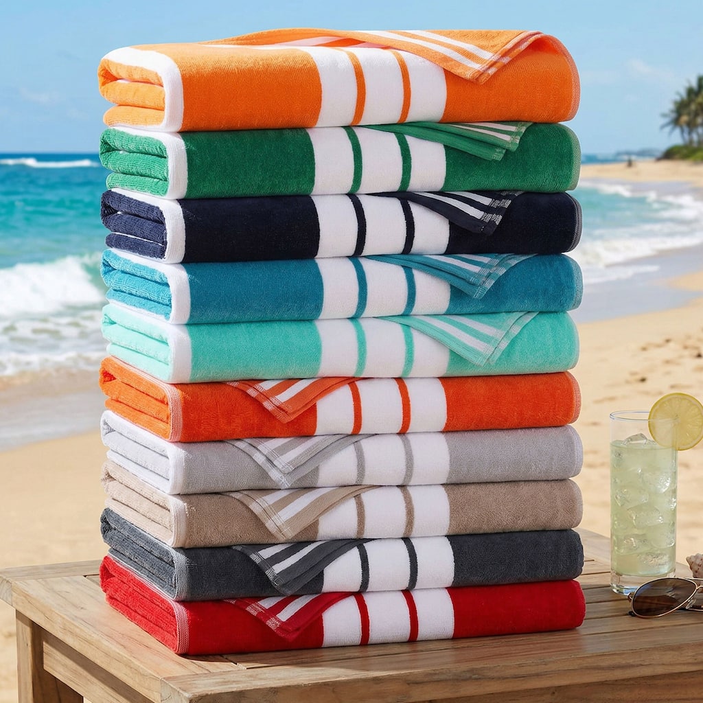 Superior Striped Large Oversized Cotton Beach Towel