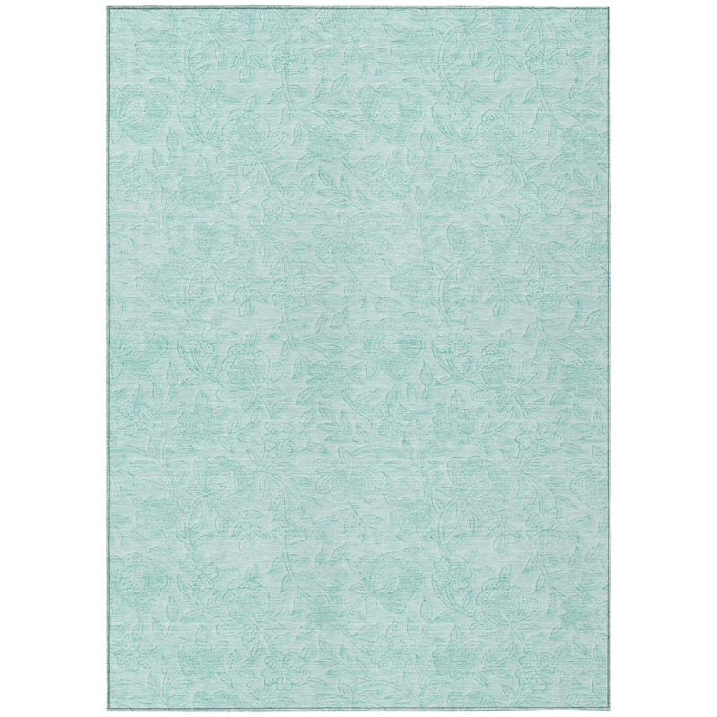 Machine Washable Indoor/ Outdoor Chantille Floral Farmhouse Rug