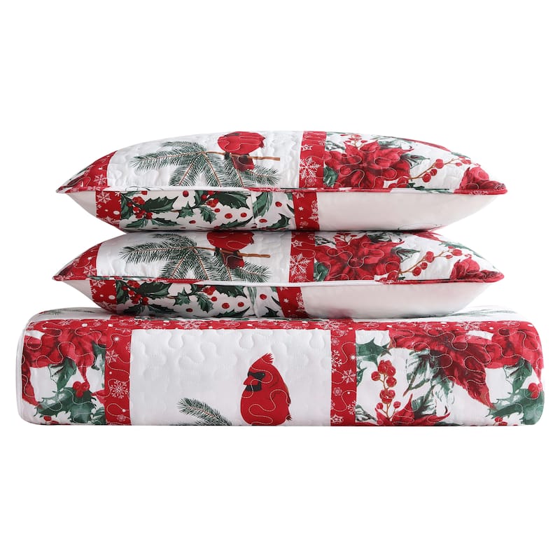 Holiday Quilt Set - Mistletoe Patchwork - King