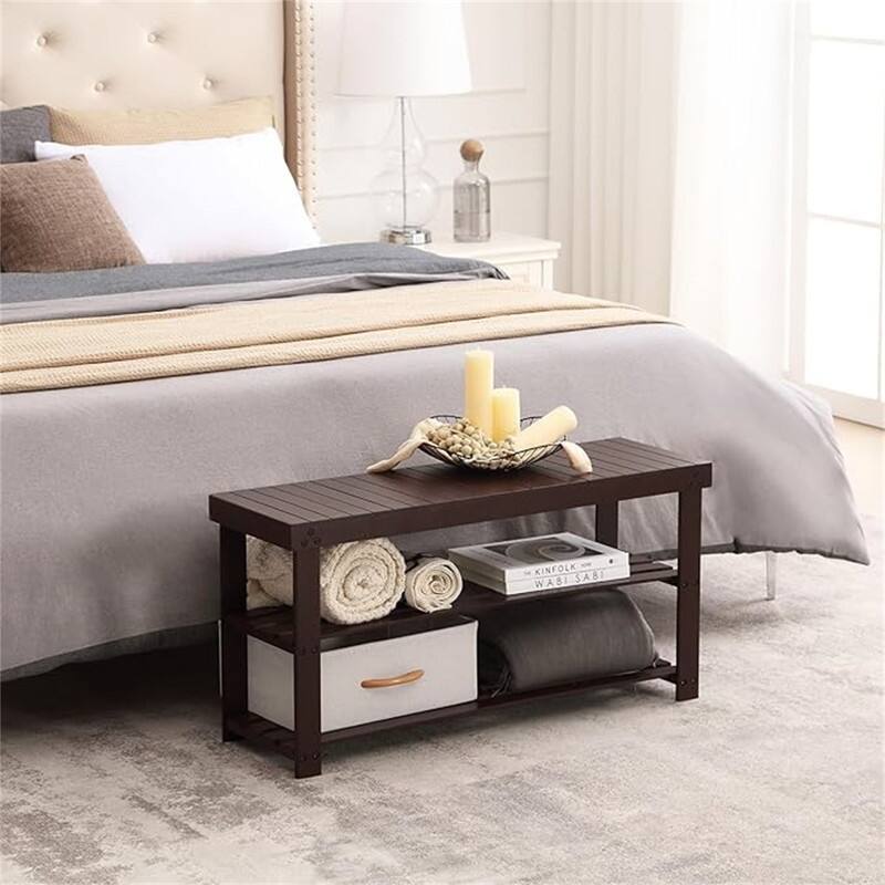 Shoe Rack for Entryway - 35.4"D x 11"W x 17.7"H - Black