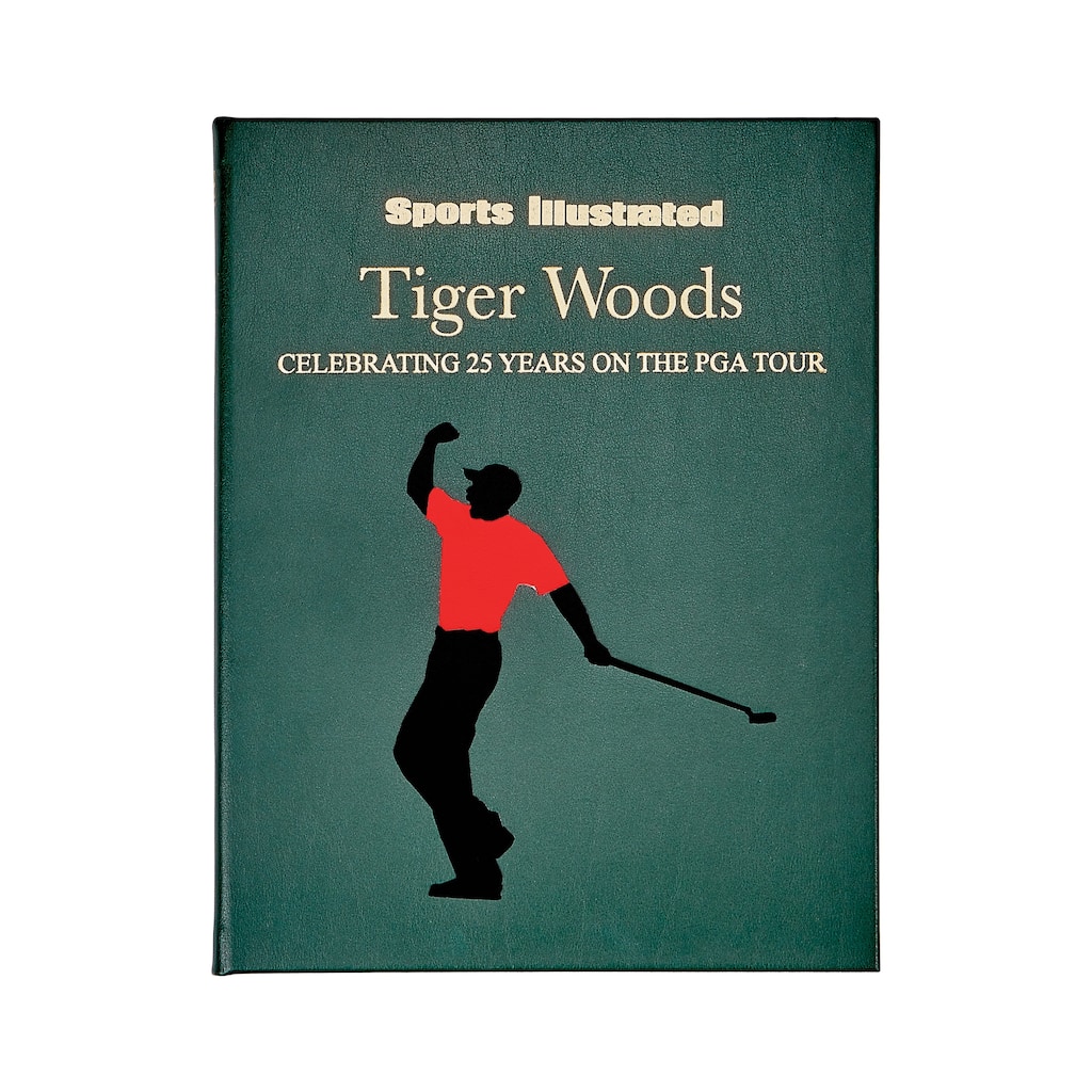 Graphic Image Tiger Woods: Celebrating 25 Years on The PGA Tour Coffee Table Book, Leather, Green