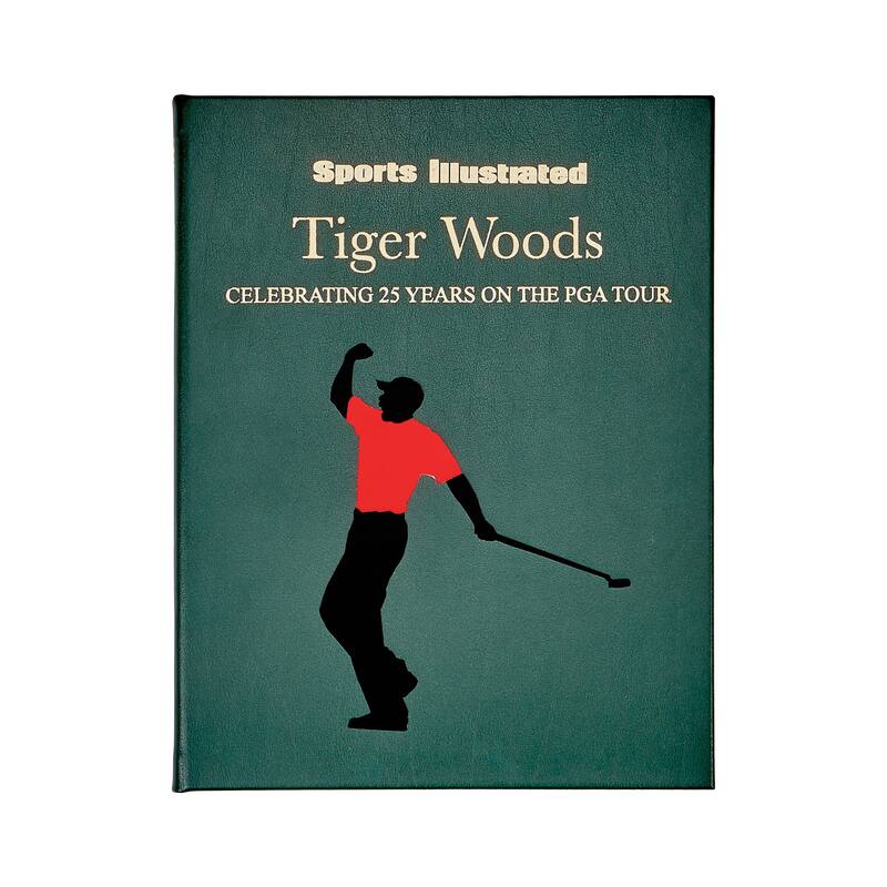 Graphic Image Tiger Woods: Celebrating 25 Years on The PGA Tour Coffee Table Book, Leather, Green