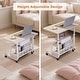 preview thumbnail 5 of 12, 31.5" Adjustable Height Rolling Desk with Wheels & Storage Shelves, Mobile Standing Desk for Home Office, School