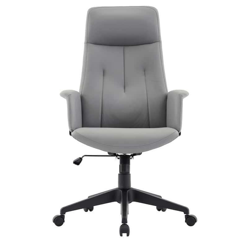 Infini Ergonomic Modern High Back Leather Executive Office Chair with Adjustable Height, Swivel, Padded Armrests & Iron Base