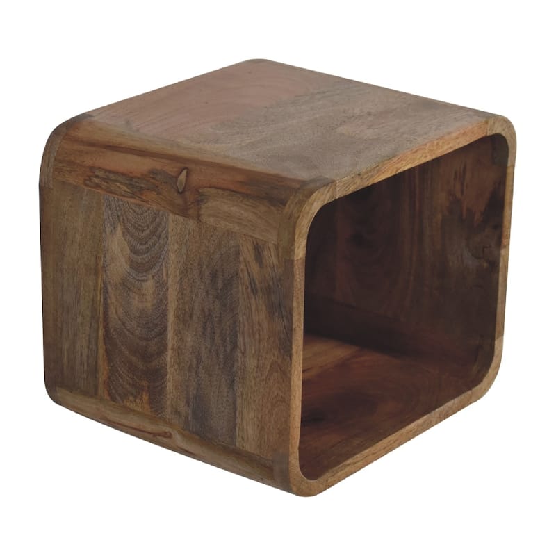 Artisan Furniture Solid Wood Oak-ish Floating Open Nightstand, Shelfs