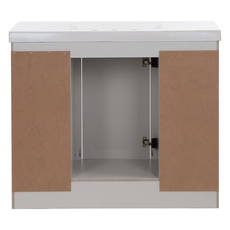 Chamiree 42.5" Bathroom Vanity With Cabinet, 6 Drawers, and White Sink Top