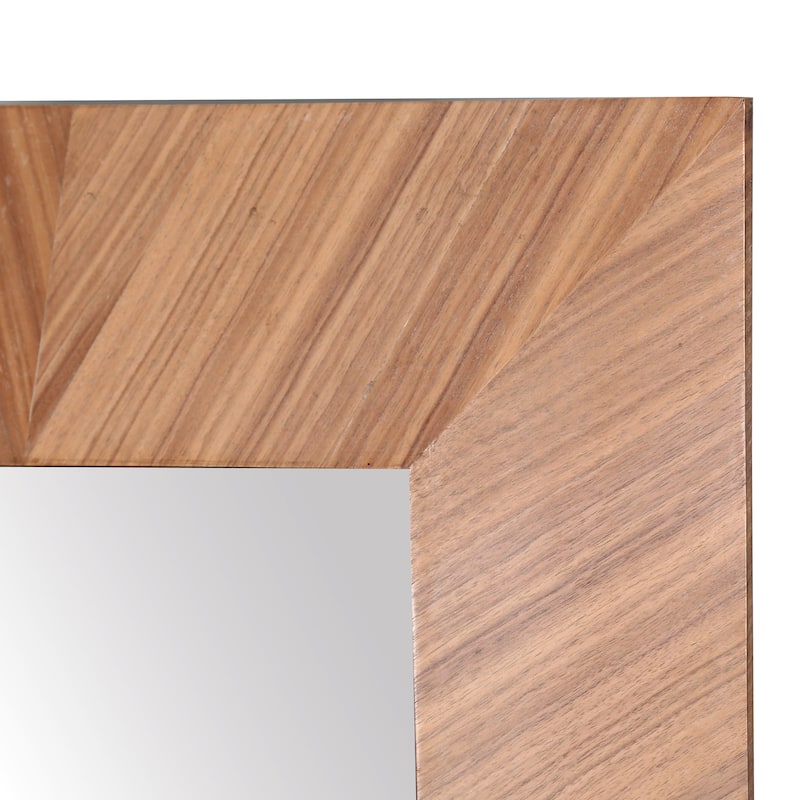SAFAVIEH Couture Lacarlo Walnut 63-inch Large Vertical Rectangle Wood Mirror - 32.7"W x 2.8"D x 63"H