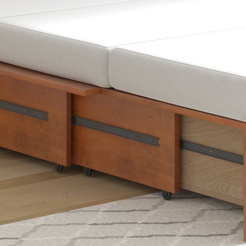Mixoy Modern Murphy Bed Chest with Mattress,Storage Drawer,Charging Station
