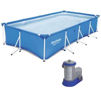 Bestway 13 Foot x 7 Foot x 32 Inch Steel Pro Above Ground Pool and Filter Pump - 86.2
