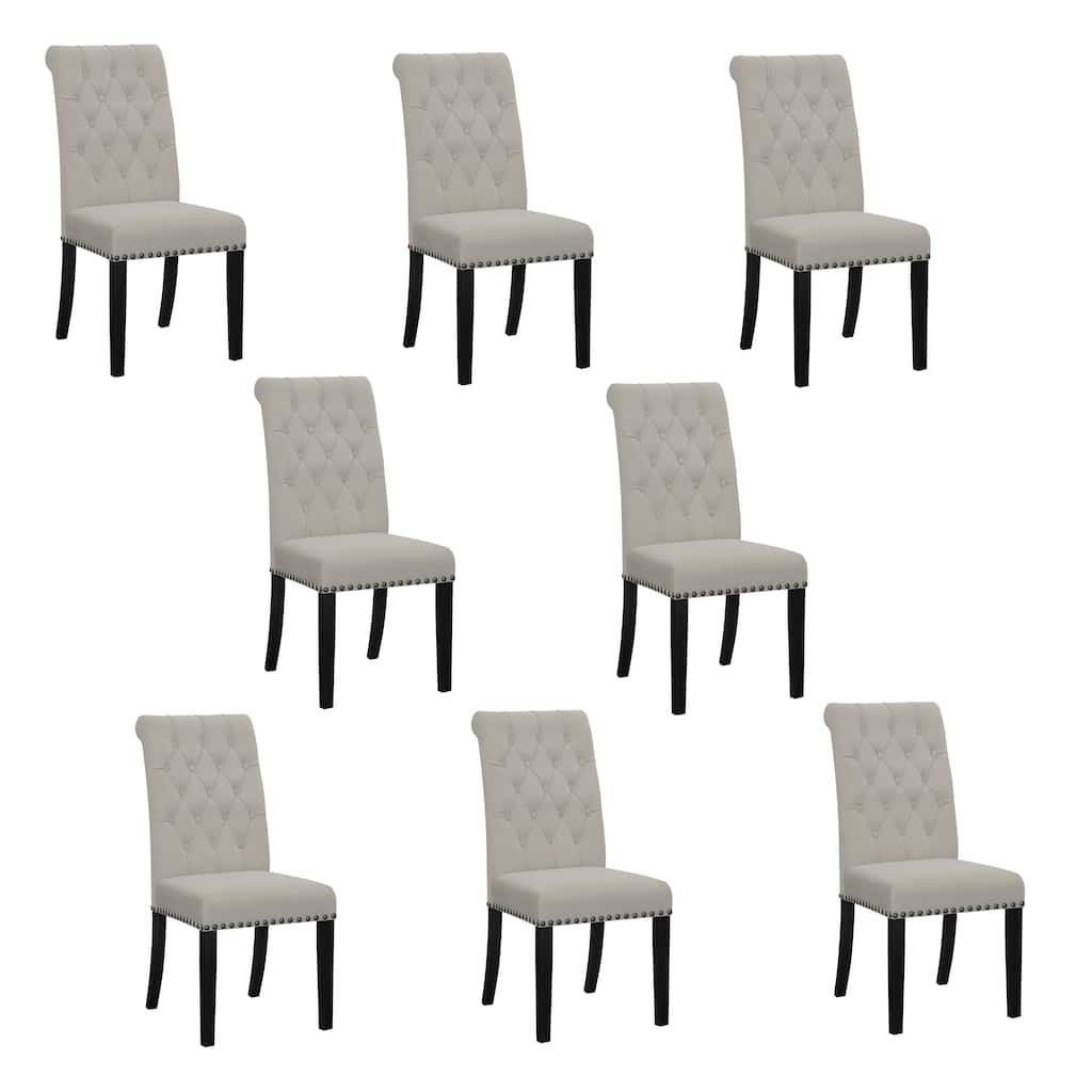 Nantucket Upholstered Tufted Back Dining Chairs (Set of 8)
