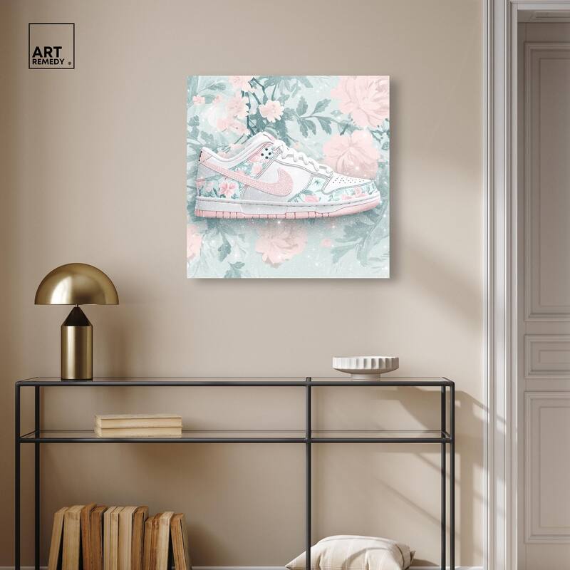 Dainty Floral Sneaker Canvas by Art Remedy, Gallery Wrapped