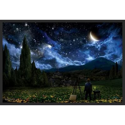 Starry Night by Van Gogh's Framed Poster - 24 x 36 Inch